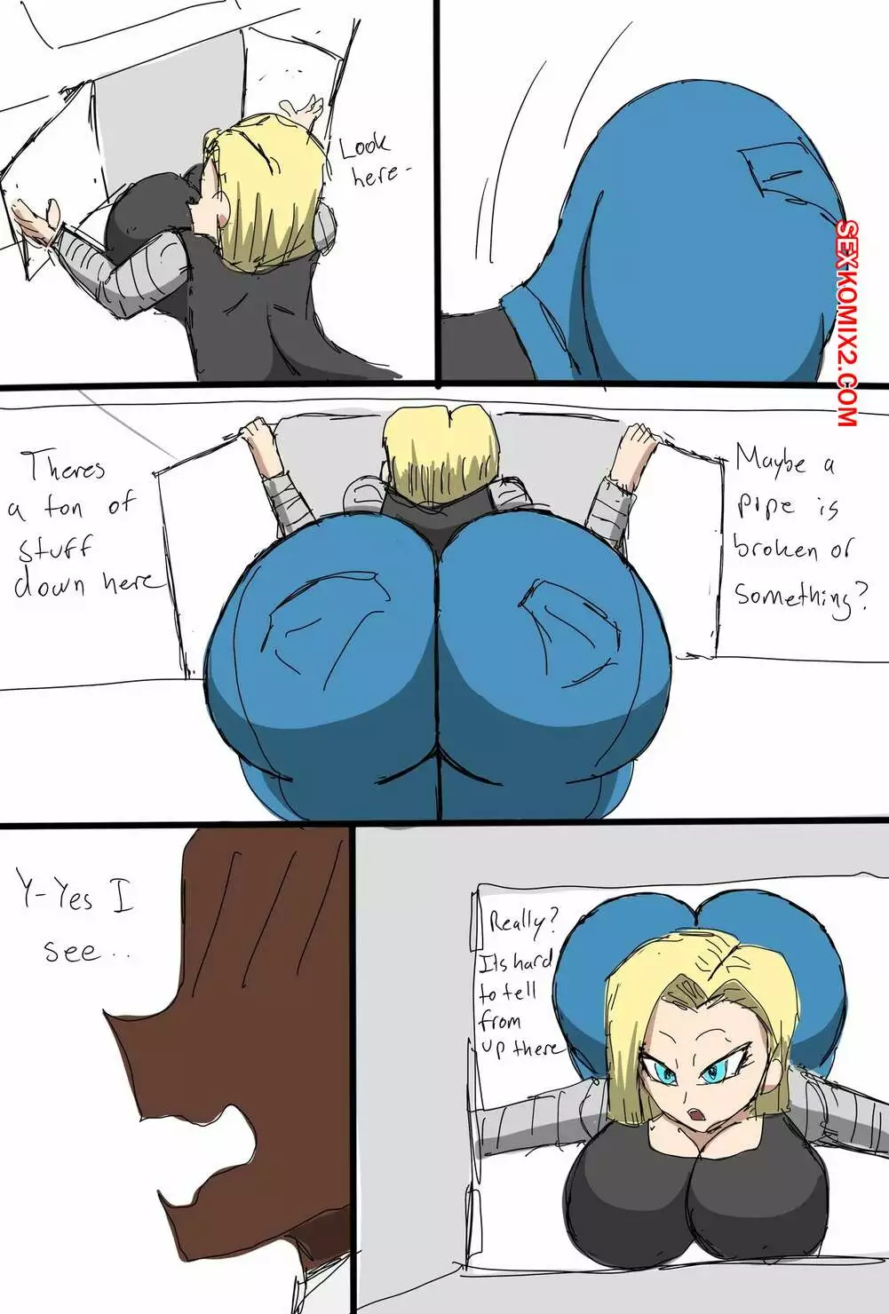 Dragon Ball. Андроид 18 любит черные члены. Android 18 Blacked Comics. ZDaddyEcchi. | Страница 85